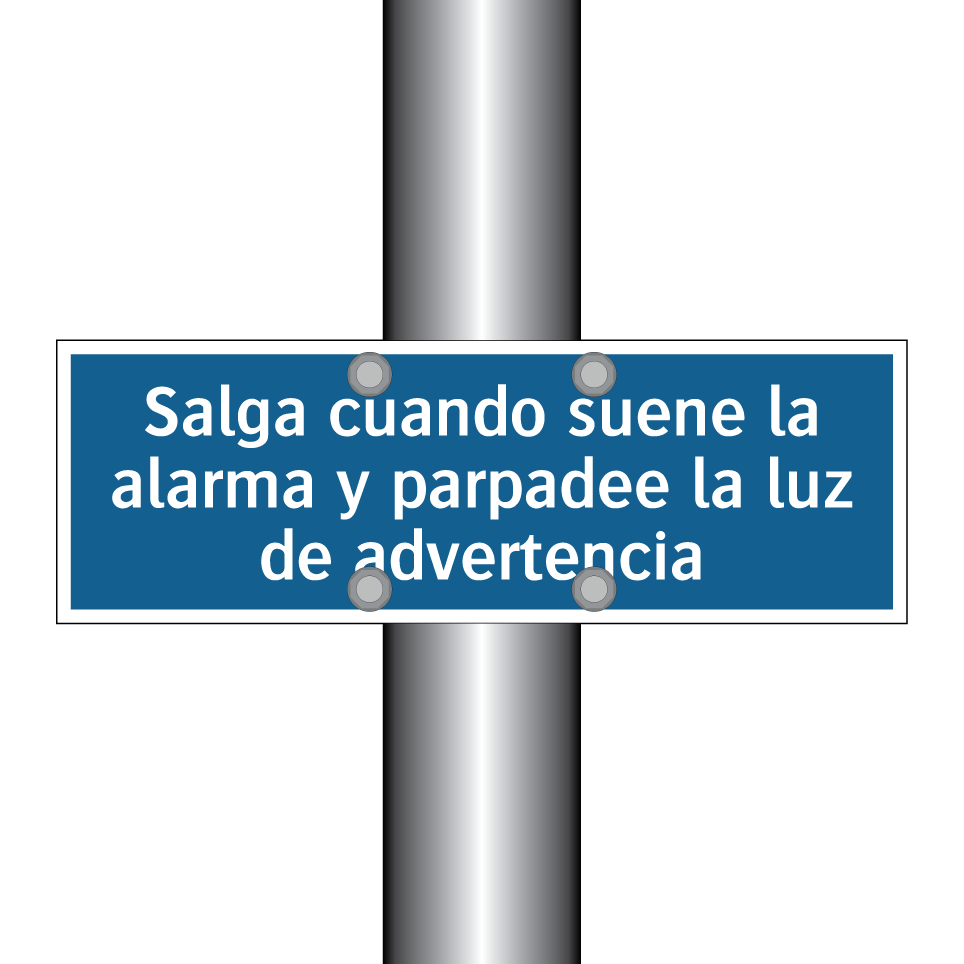 Salga cuando suene la alarma y parpadee la luz de advertencia