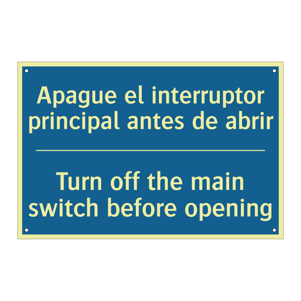 Apague el interruptor principal /.../ - Turn off the main switch before /.../