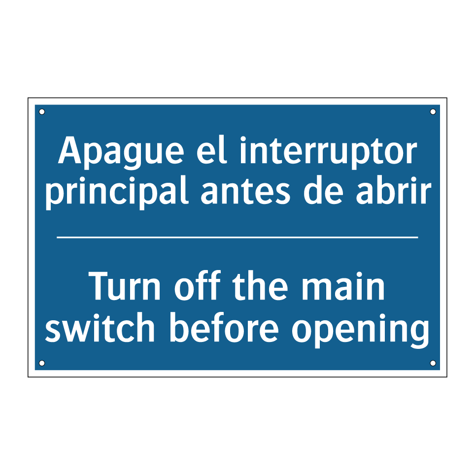 Apague el interruptor principal /.../ - Turn off the main switch before /.../