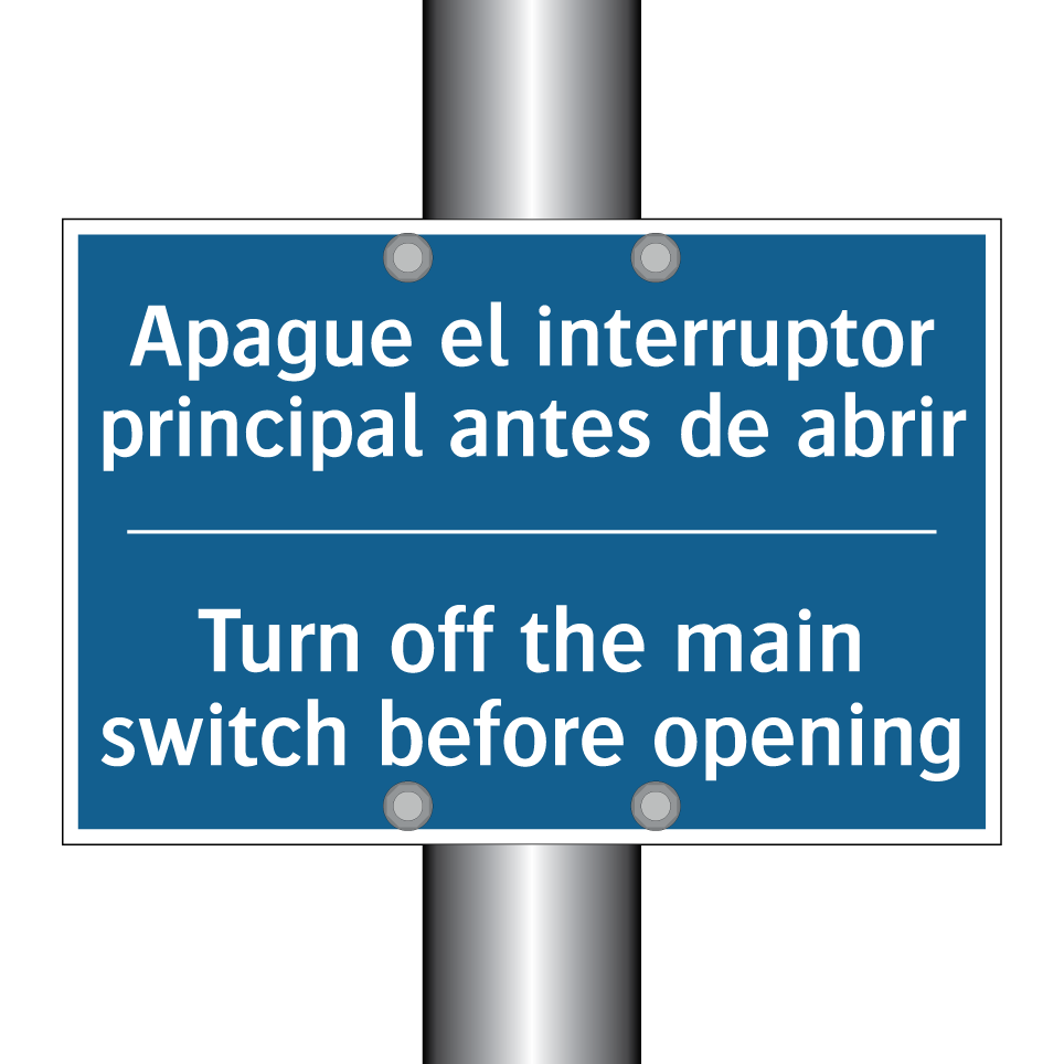 Apague el interruptor principal /.../ - Turn off the main switch before /.../