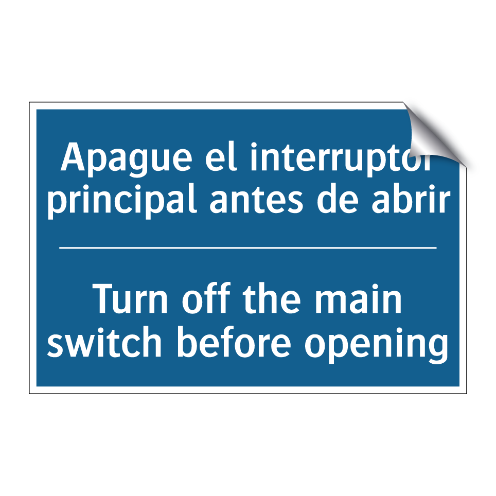 Apague el interruptor principal /.../ - Turn off the main switch before /.../