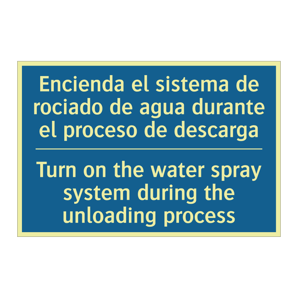 Encienda el sistema de rociado /.../ - Turn on the water spray system /.../