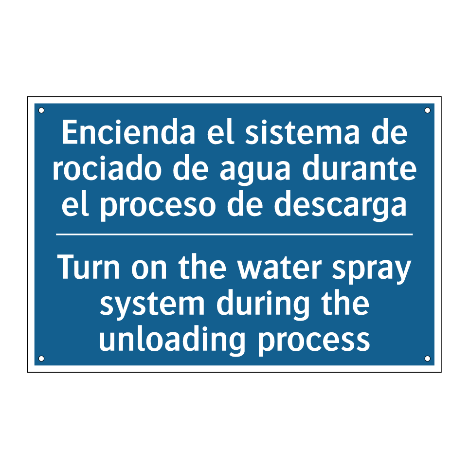 Encienda el sistema de rociado /.../ - Turn on the water spray system /.../