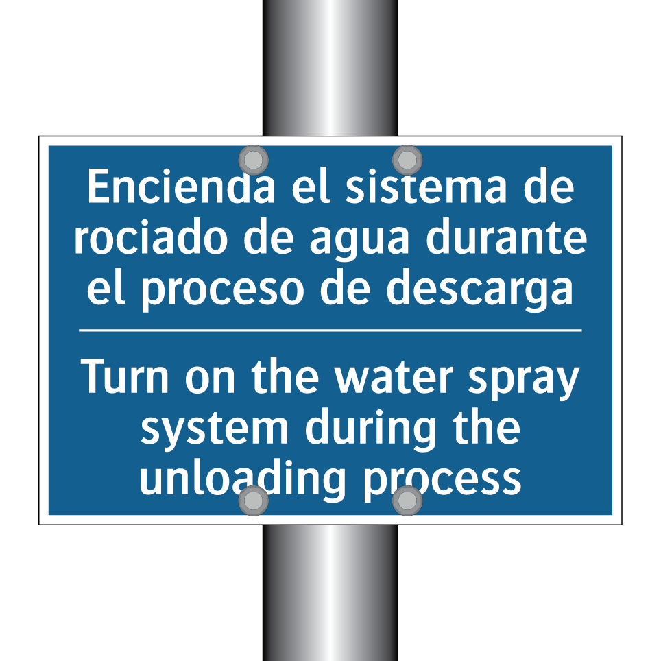 Encienda el sistema de rociado /.../ - Turn on the water spray system /.../