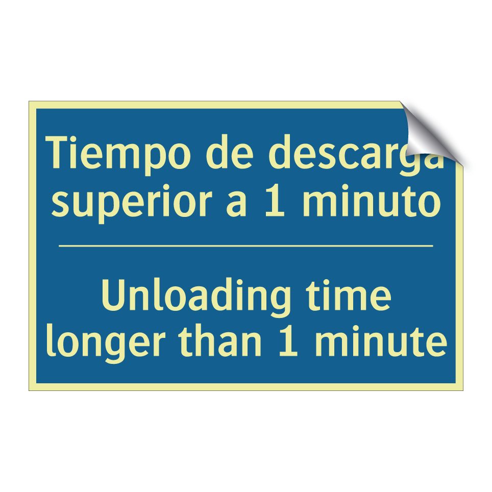 Tiempo de descarga superior a /.../ - Unloading time longer than 1 minute /.../