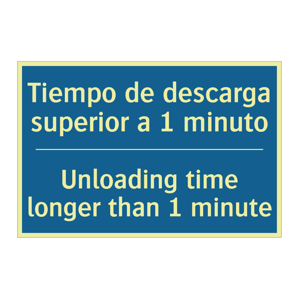 Tiempo de descarga superior a /.../ - Unloading time longer than 1 minute /.../