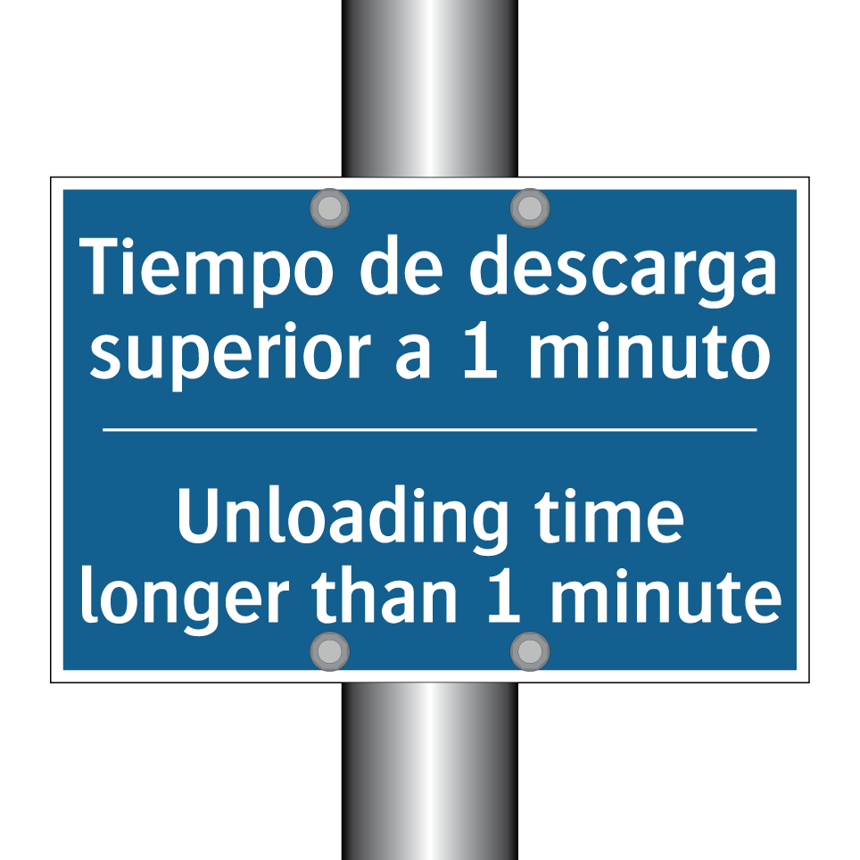 Tiempo de descarga superior a /.../ - Unloading time longer than 1 minute /.../