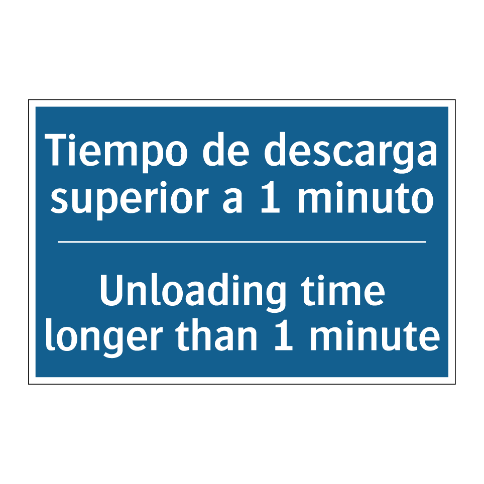 Tiempo de descarga superior a /.../ - Unloading time longer than 1 minute /.../