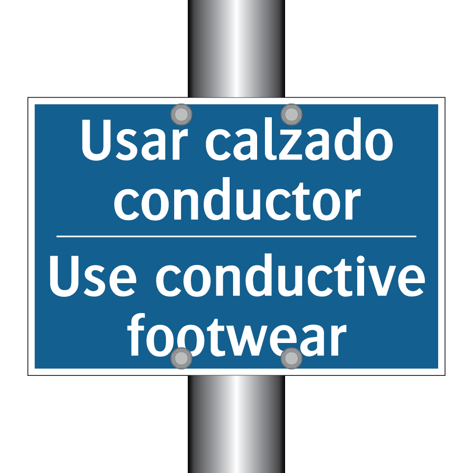Usar calzado conductor - Use conductive footwear