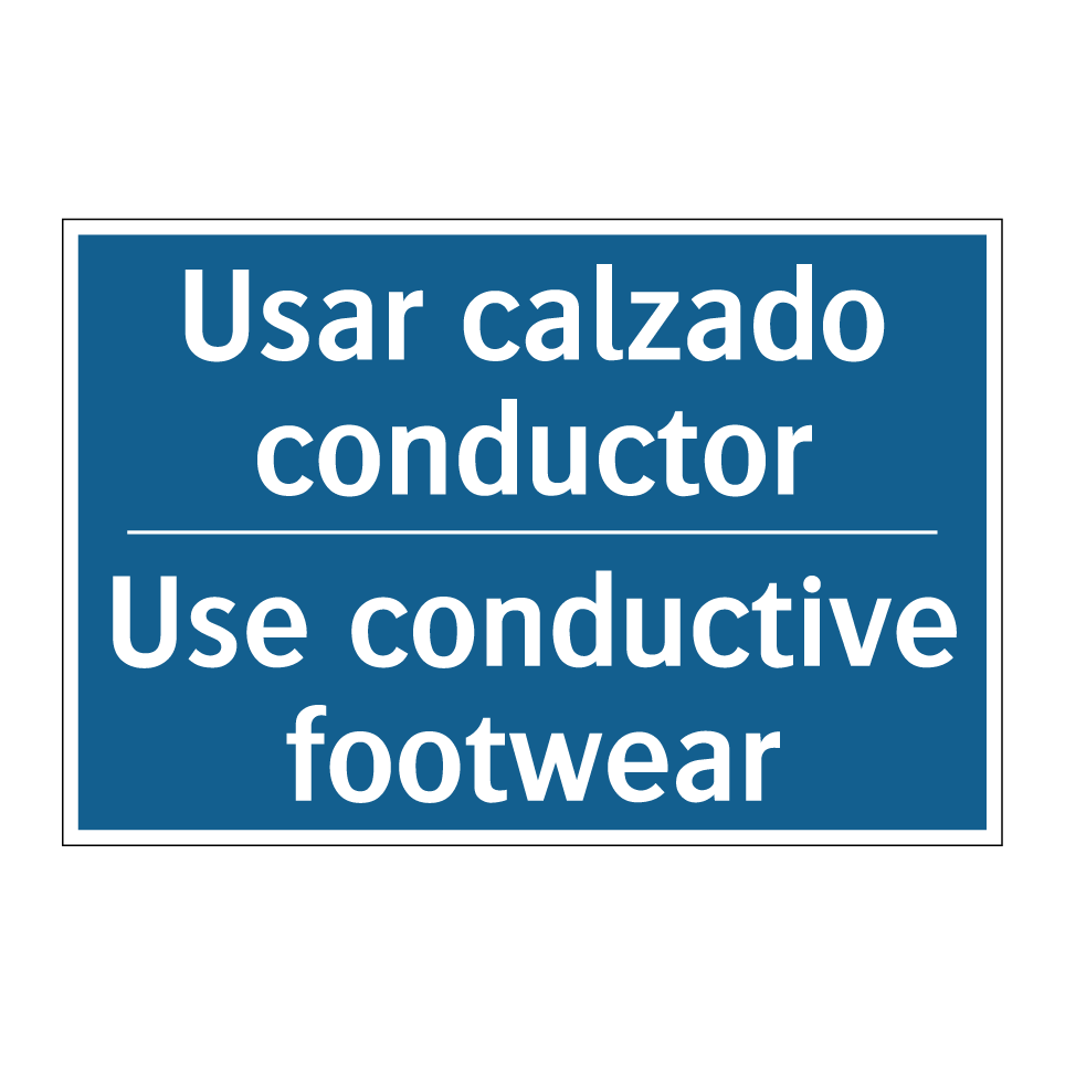 Usar calzado conductor - Use conductive footwear