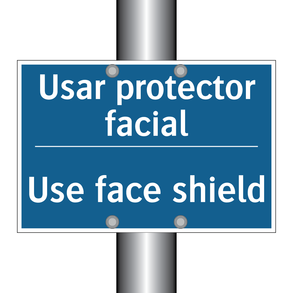 Usar protector facial - Use face shield