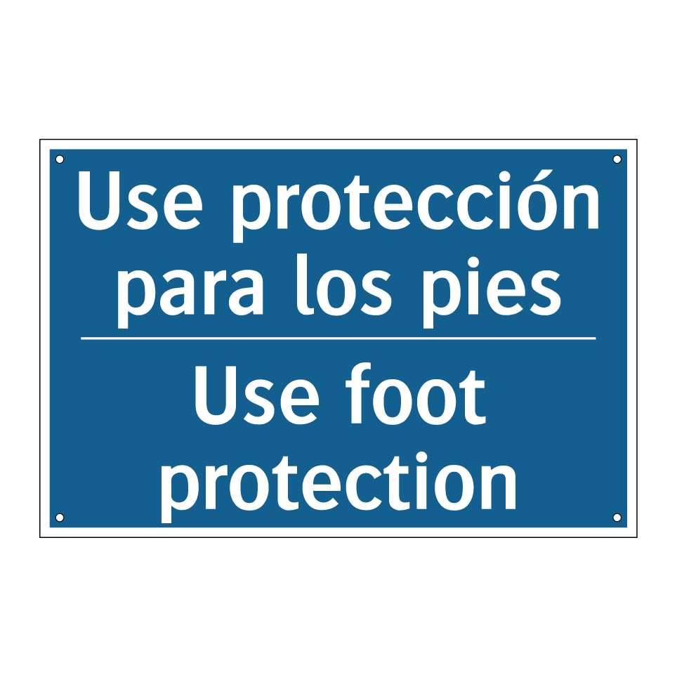 Use protección para los pies - Use foot protection