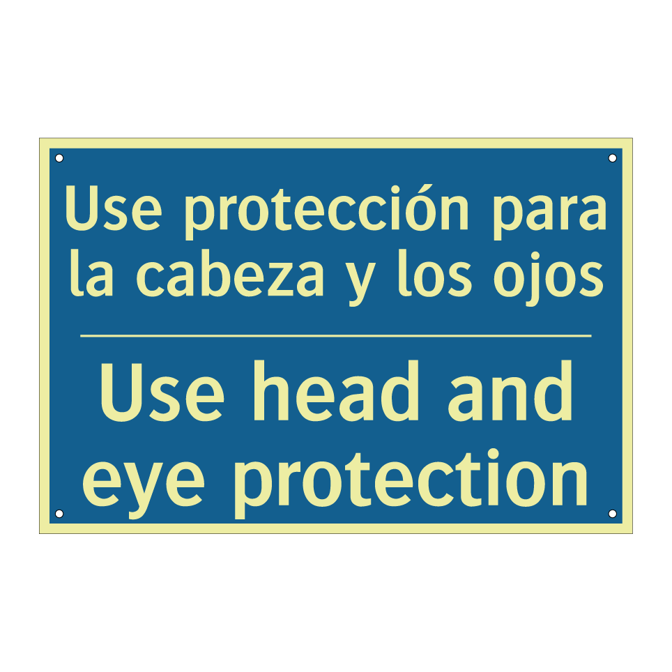 Use protección para la cabeza /.../ - Use head and eye protection