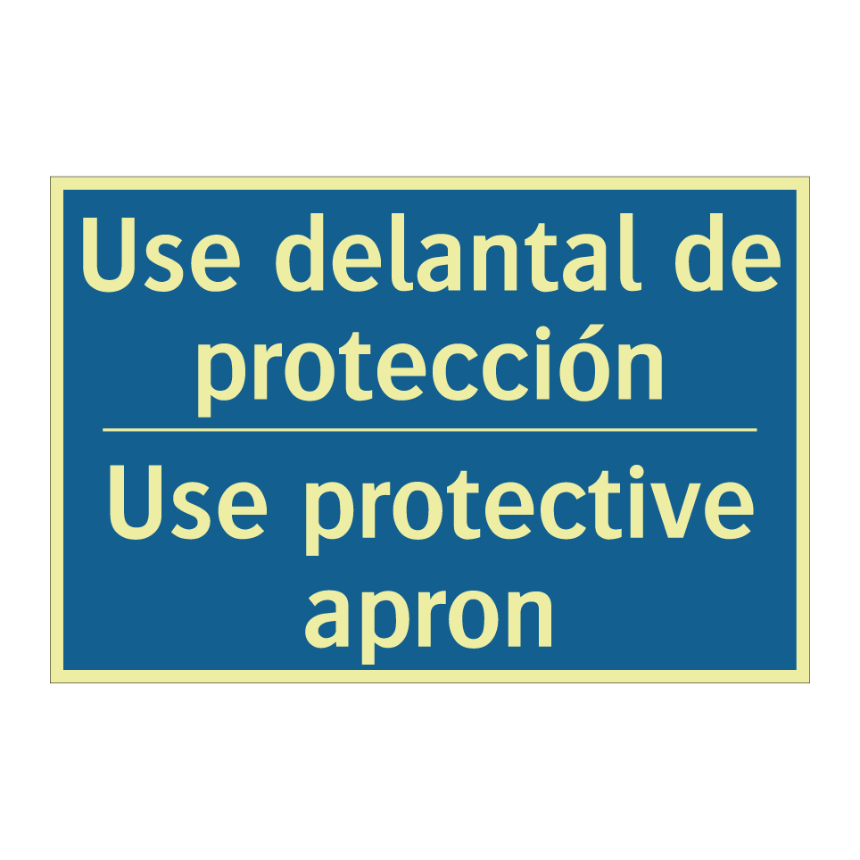 Use delantal de protección - Use protective apron