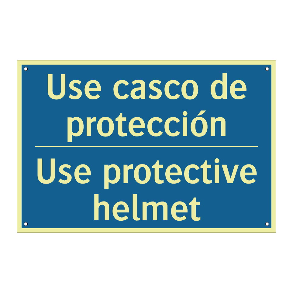 Use casco de protección - Use protective helmet