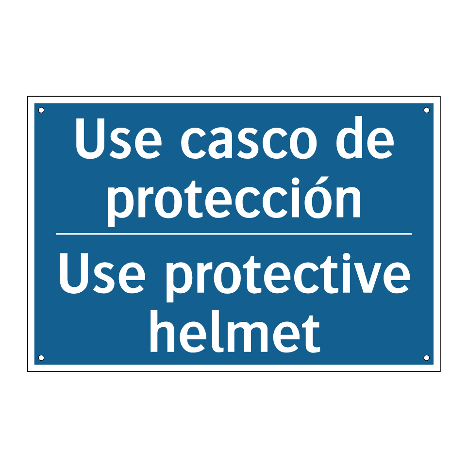 Use casco de protección - Use protective helmet