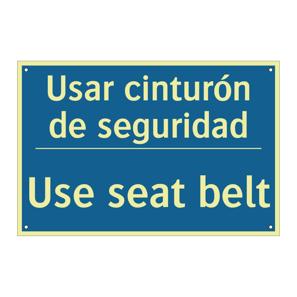 Usar cinturón de seguridad - Use seat belt
