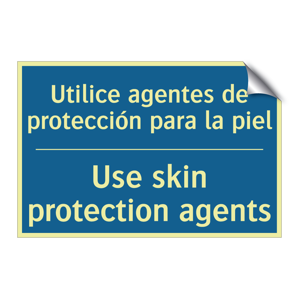 Utilice agentes de protección /.../ - Use skin protection agents