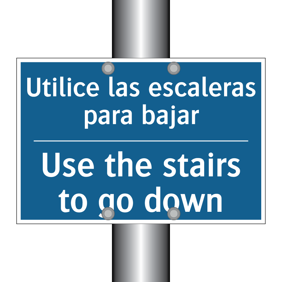 Utilice las escaleras para bajar /.../ - Use the stairs to go down