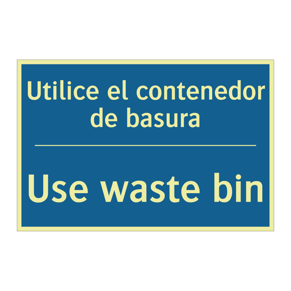 Utilice el contenedor de basura /.../ - Use waste bin