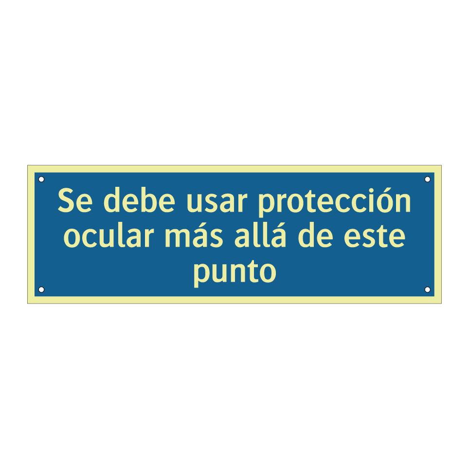 Se debe usar protección ocular más allá de este punto