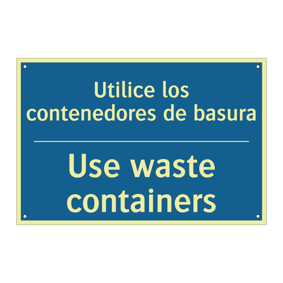 Utilice los contenedores de basura /.../ - Use waste containers