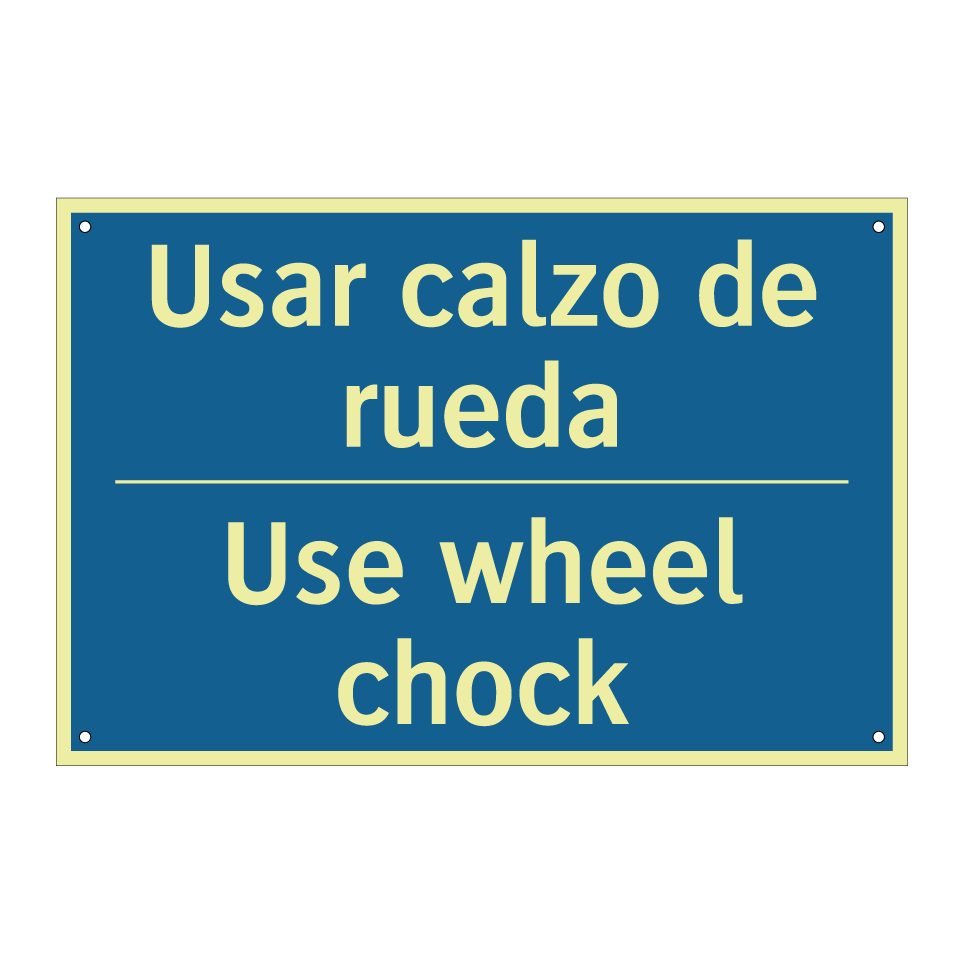 Usar calzo de rueda - Use wheel chock