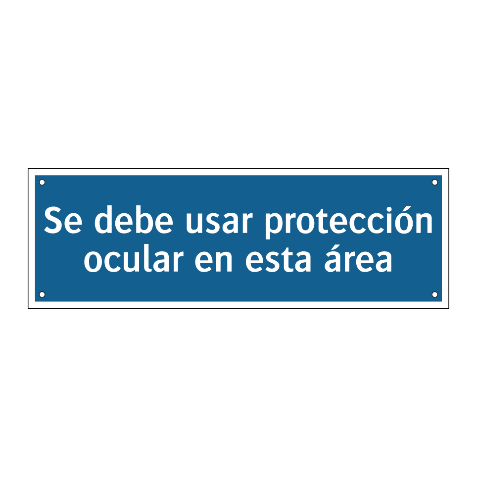 Se debe usar protección ocular en esta área
