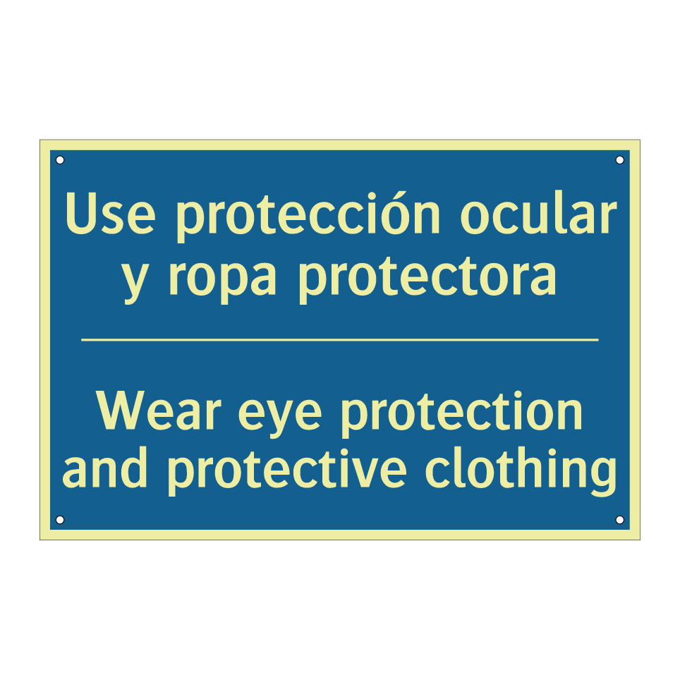 Use protección ocular y ropa protectora /.../ - Wear eye protection and protective /.../