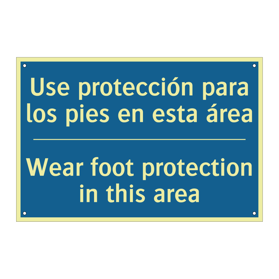 Use protección para los pies en /.../ - Wear foot protection in this area /.../