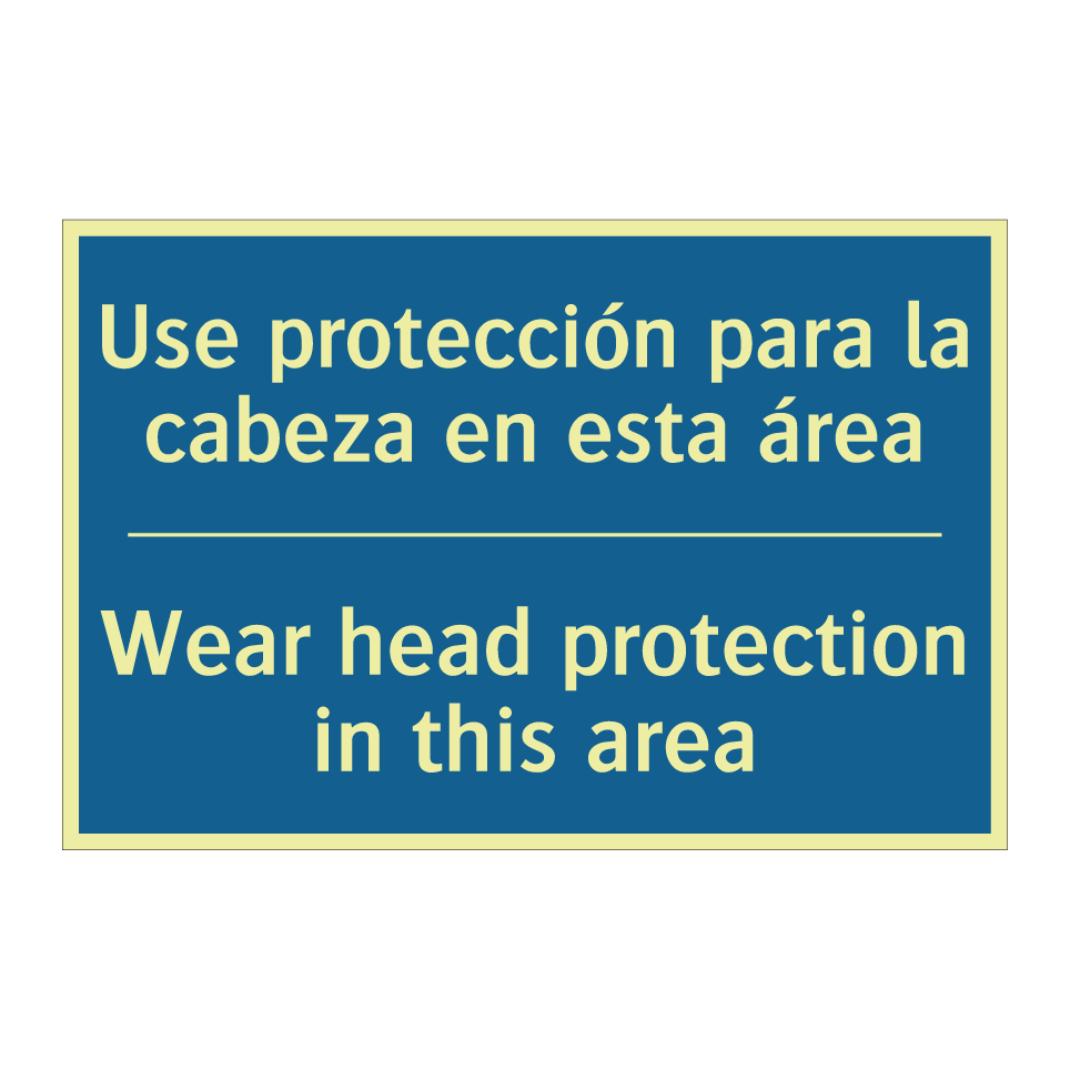 Use protección para la cabeza /.../ - Wear head protection in this area /.../