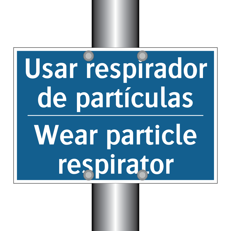 Usar respirador de partículas - Wear particle respirator