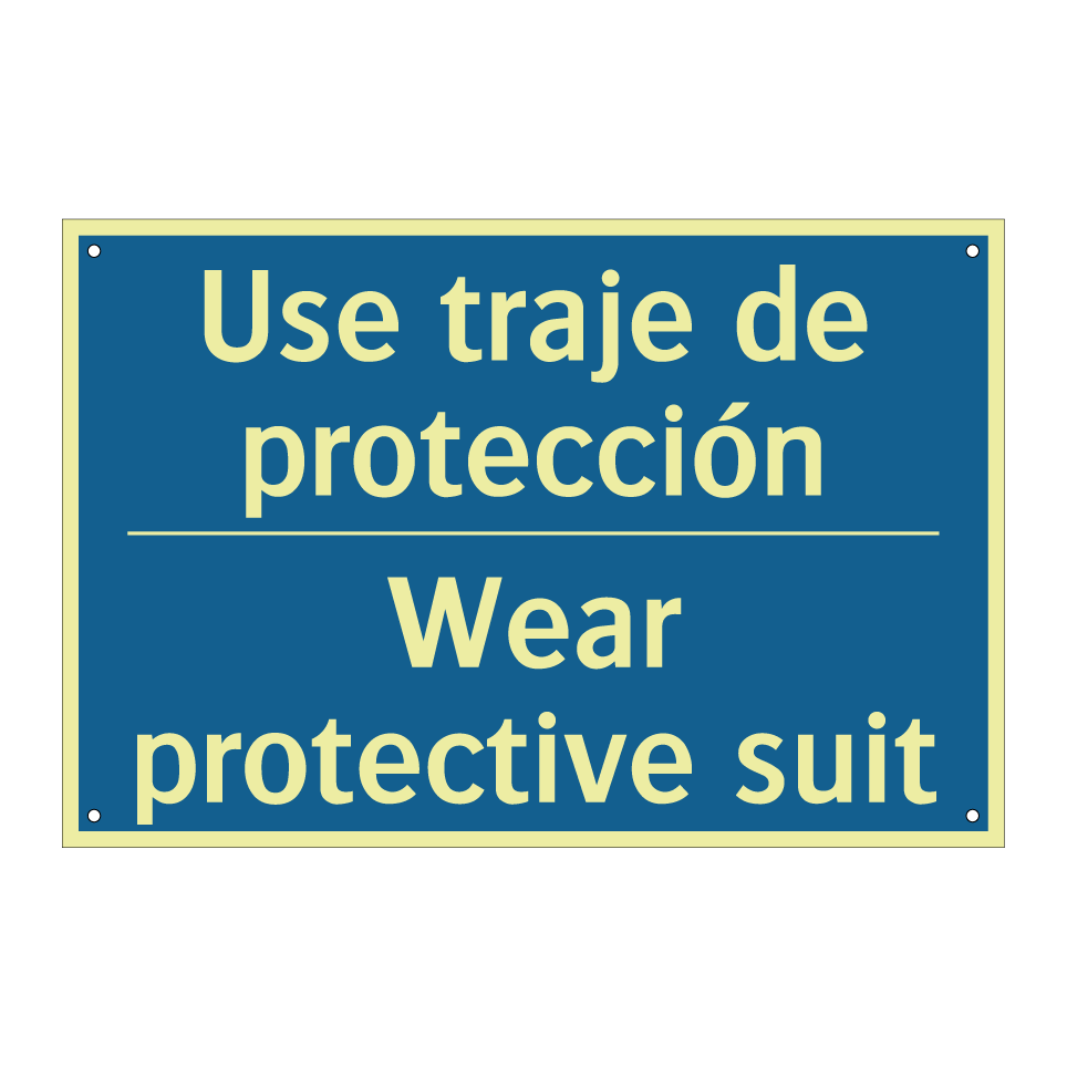 Use traje de protección - Wear protective suit