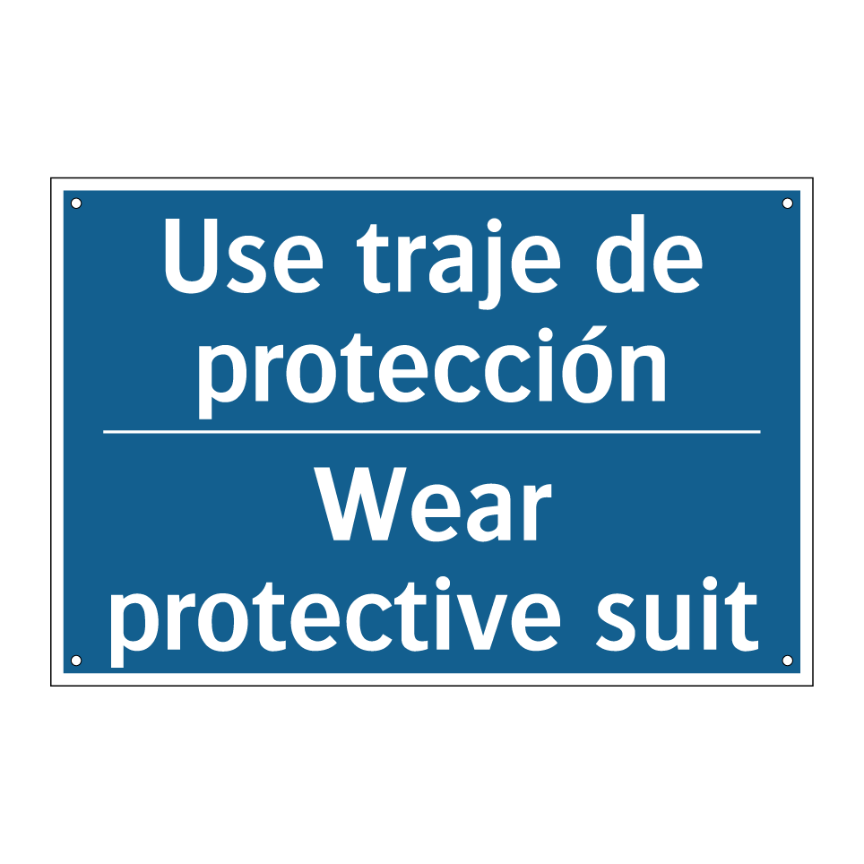 Use traje de protección - Wear protective suit