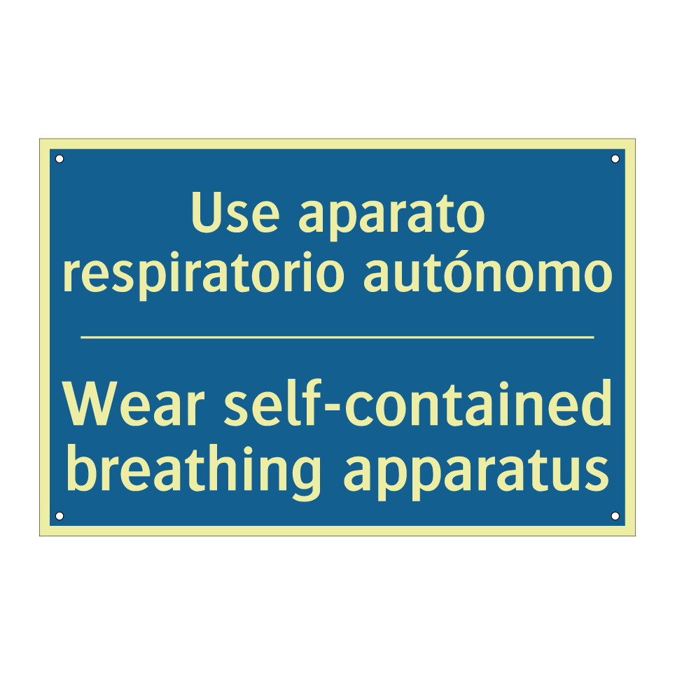 Use aparato respiratorio autónomo /.../ - Wear self-contained breathing /.../