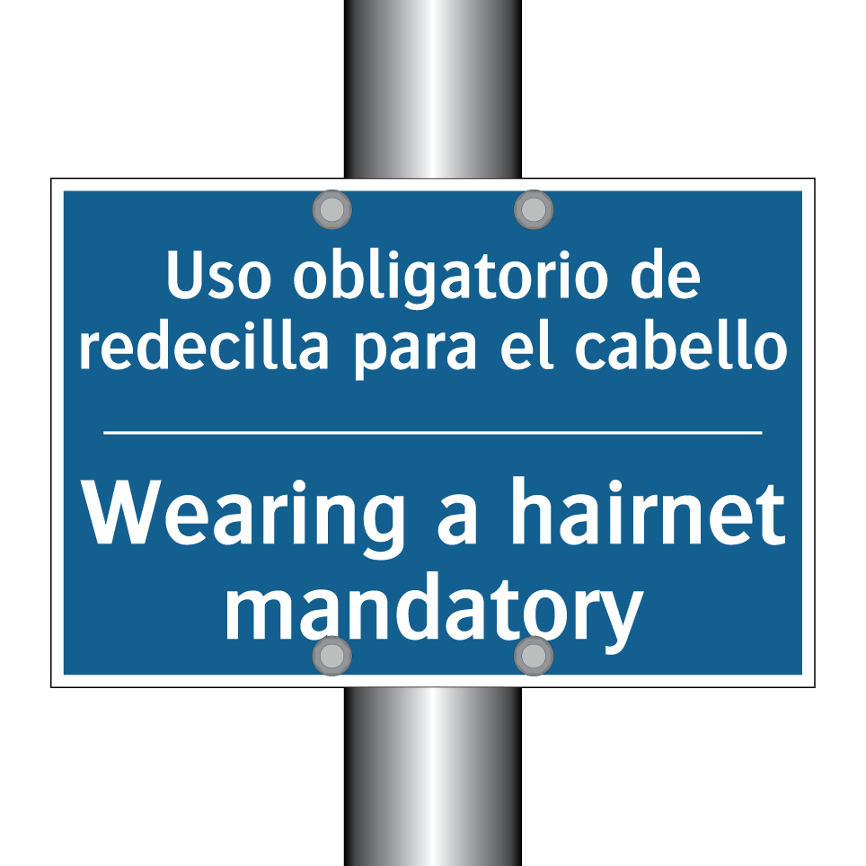 Uso obligatorio de redecilla para /.../ - Wearing a hairnet mandatory