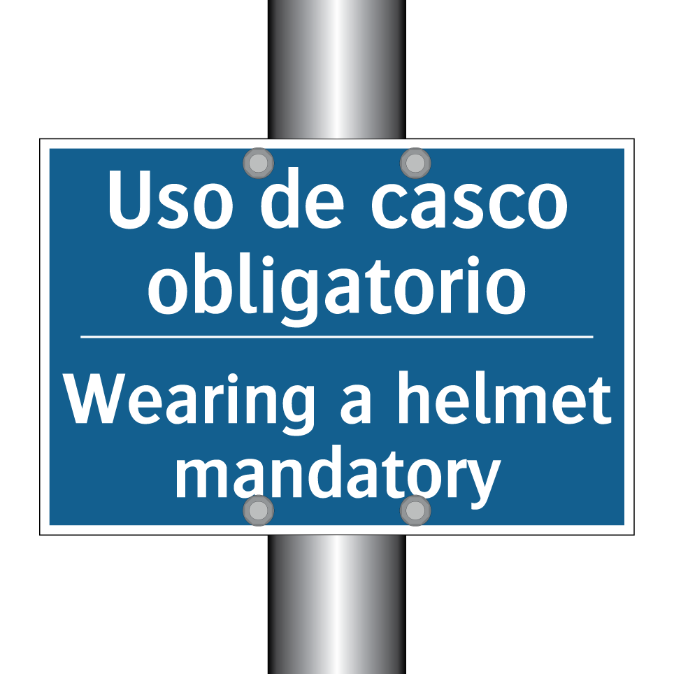 Uso de casco obligatorio - Wearing a helmet mandatory