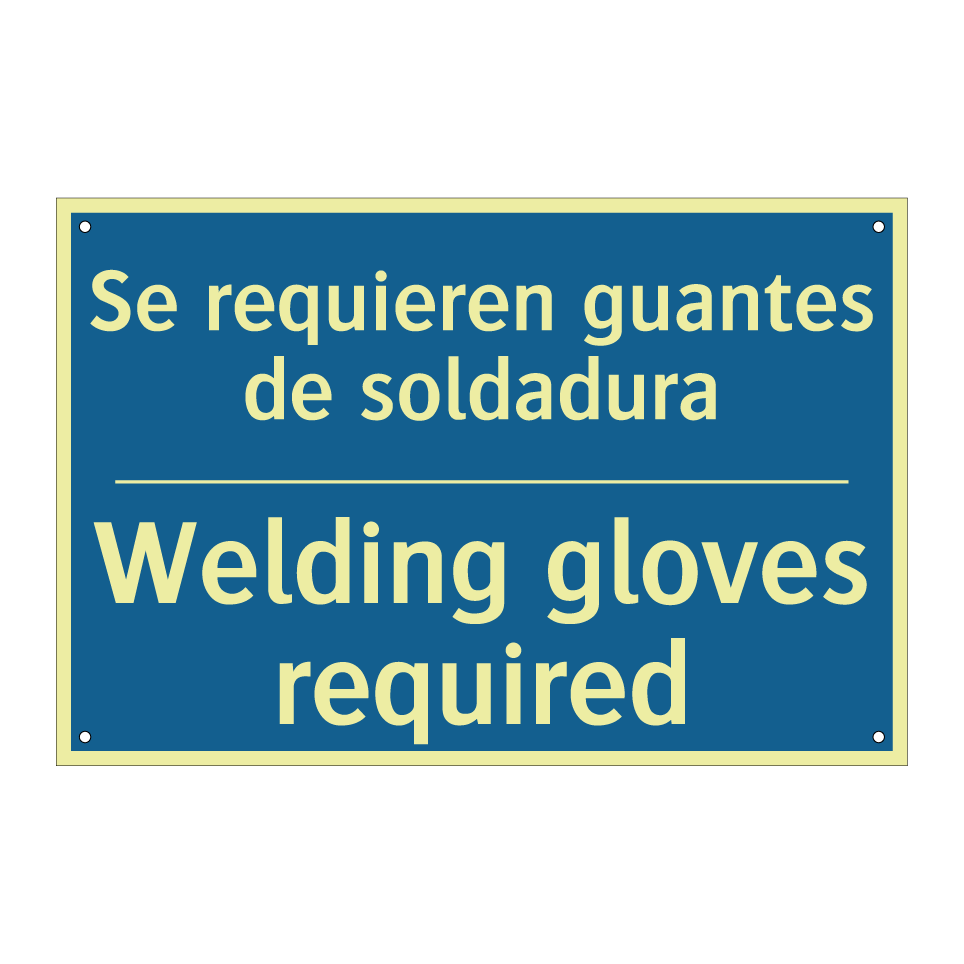 Se requieren guantes de soldadura /.../ - Welding gloves required