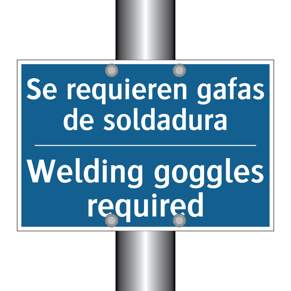 Se requieren gafas de soldadura /.../ - Welding goggles required