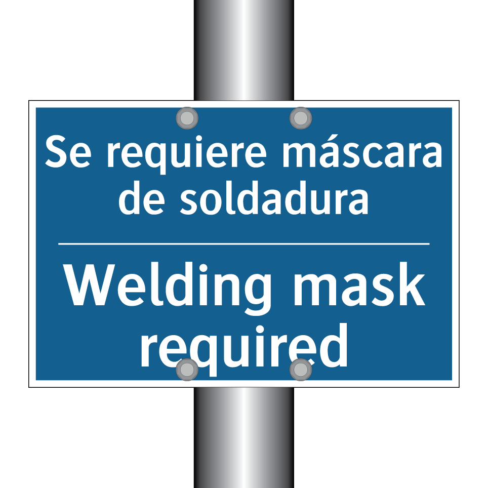 Se requiere máscara de soldadura /.../ - Welding mask required
