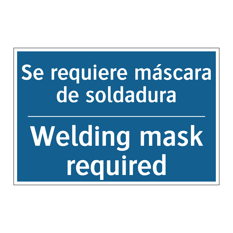 Se requiere máscara de soldadura /.../ - Welding mask required