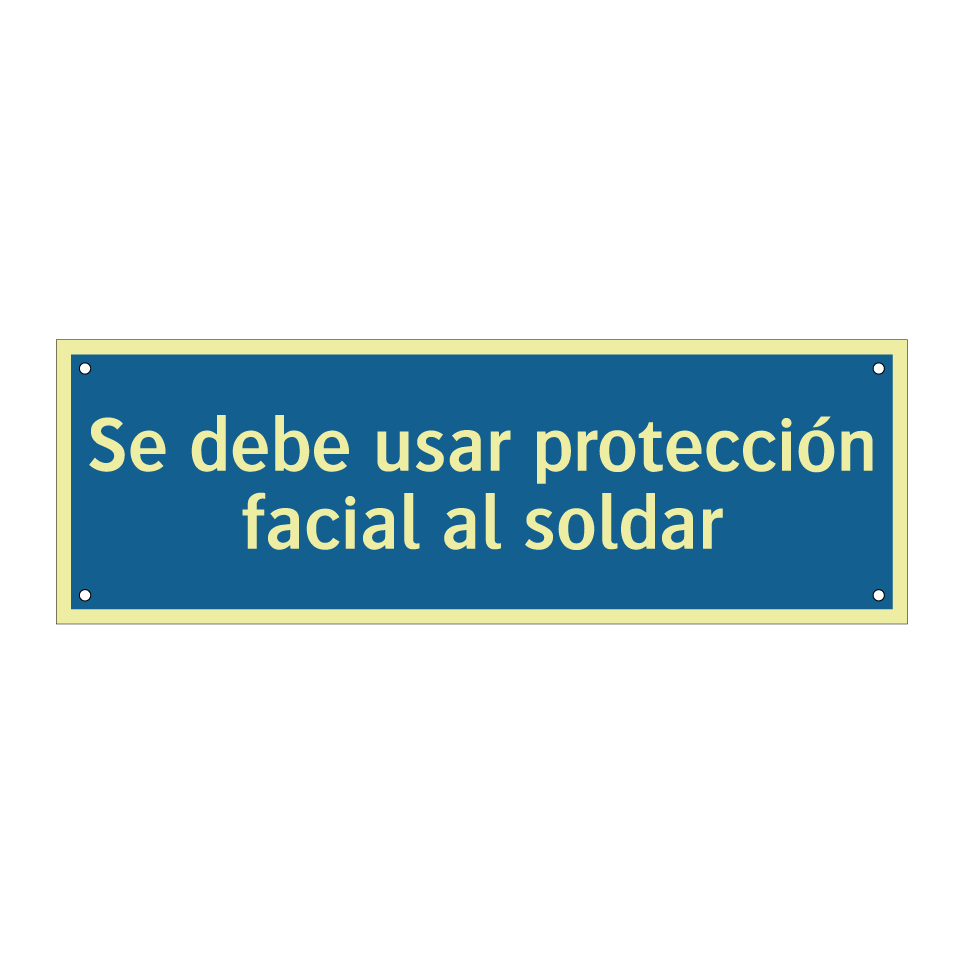 Se debe usar protección facial al soldar