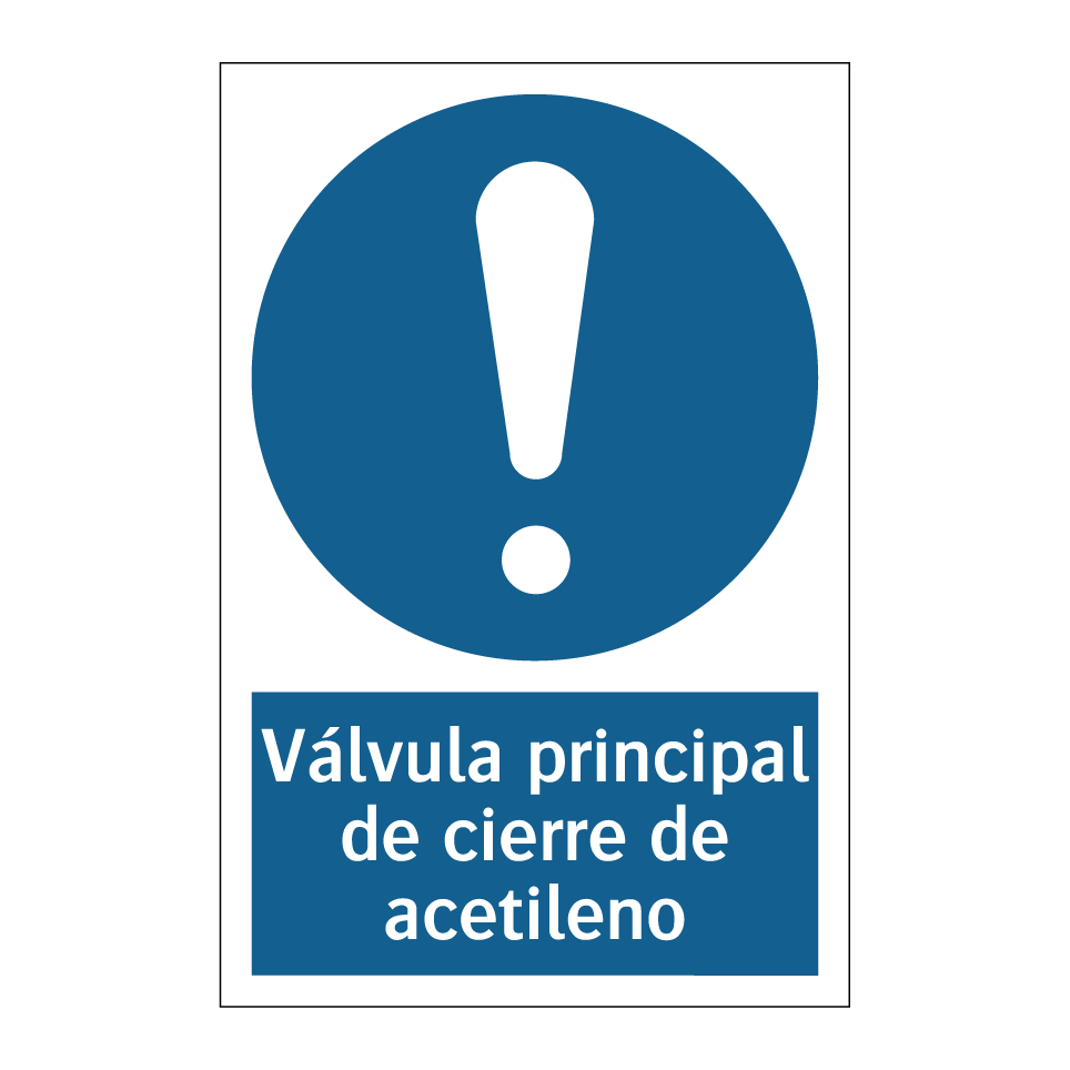 Válvula principal de cierre de acetileno