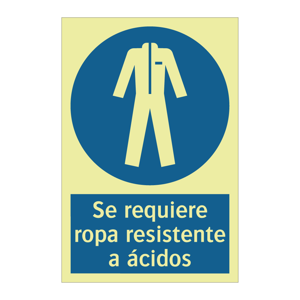 Se requiere ropa resistente a ácidos