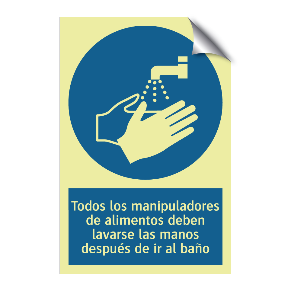Todos los manipuladores de alimentos deben lavarse las manos después de ir al baño