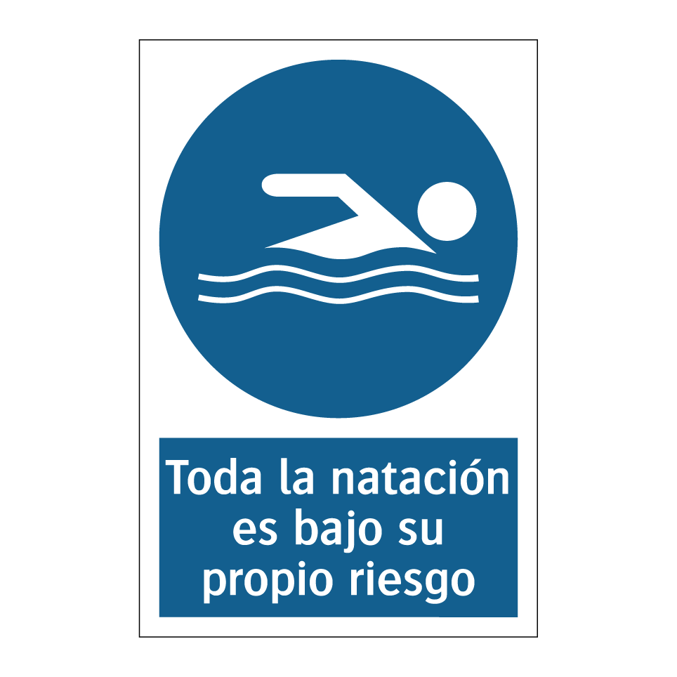 Toda la natación es bajo su propio riesgo