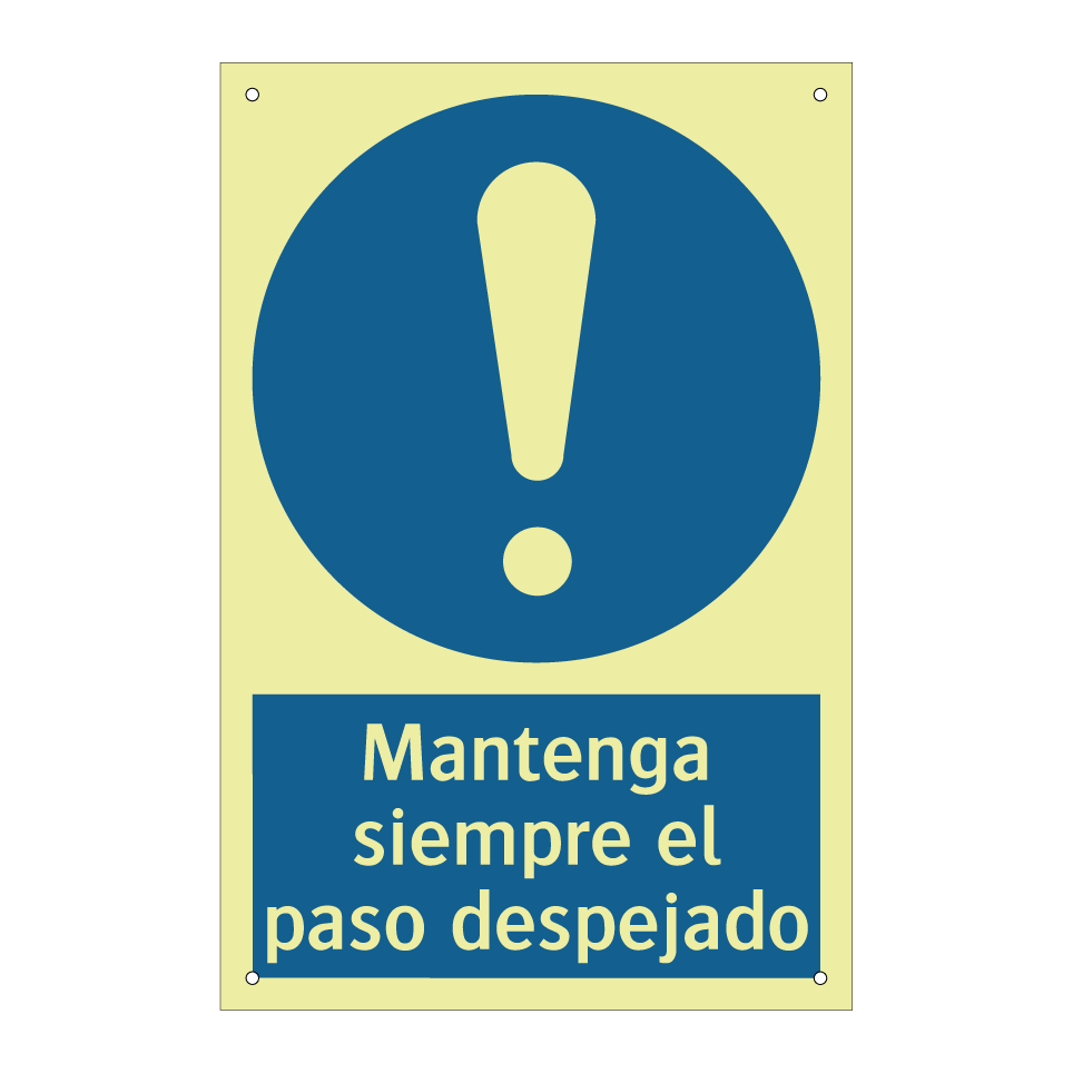 Mantenga siempre el paso despejado