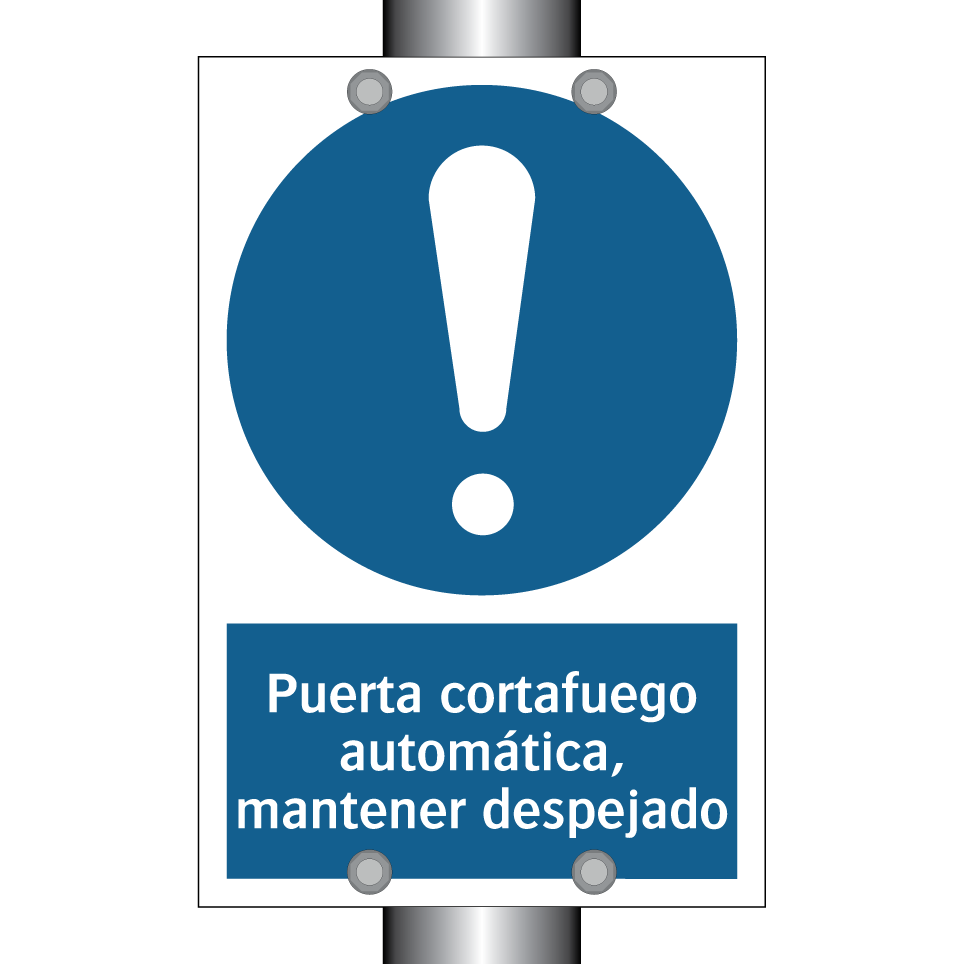 Puerta cortafuego automática, mantener despejado