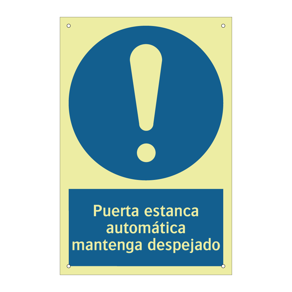 Puerta estanca automática mantenga despejado