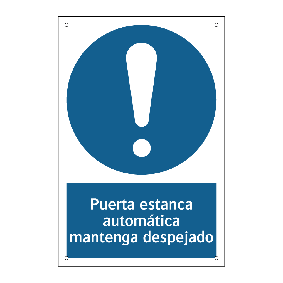 Puerta estanca automática mantenga despejado